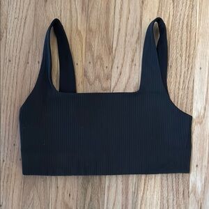 Black Ribbed Girlfriend xs Crop Top bra